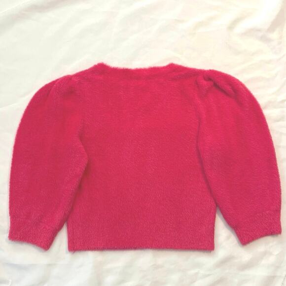 Free People Moonbeam Cropped Sweater Womens Size L Raspberry Soft Stretchy Fuzzy - Picture 10 of 16